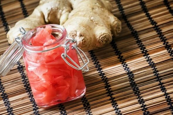 racine de gingembre marinée pour augmenter la puissance